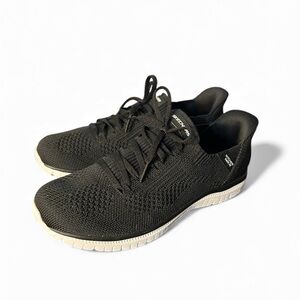 Skechers Swift Fit Hands Free Black Knit Athletic Shoes sz 6.5 nwob